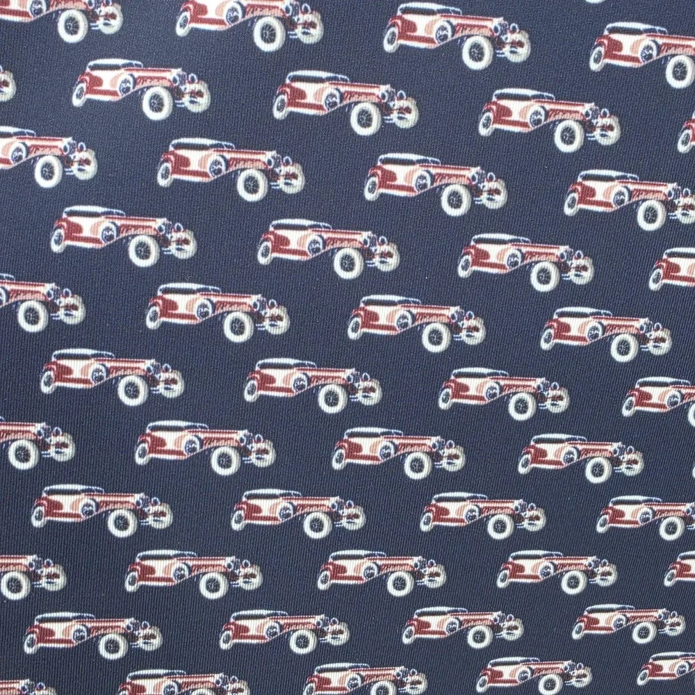 RLX Ralph Lauren Polo Shirt Blue Classic Car AOP Print Golf Performance Men's L